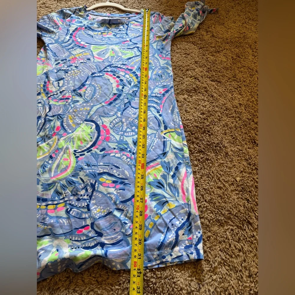 Lilly Pulitzer Blue Printed Dress XS – 100% Pima Cotton - Picture 6 of 6